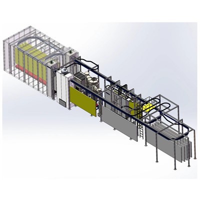 Alüminyum Profil Kaplama Kompakt Toz ve Serbest Zincir Toz Koyma Üretim Hattı